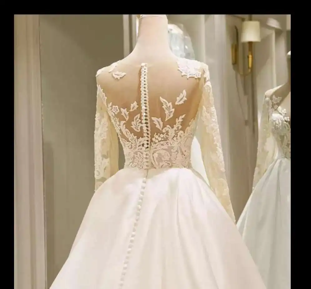 Оптовая продажа кружевные аппликации длинные рукава один метр шлейф