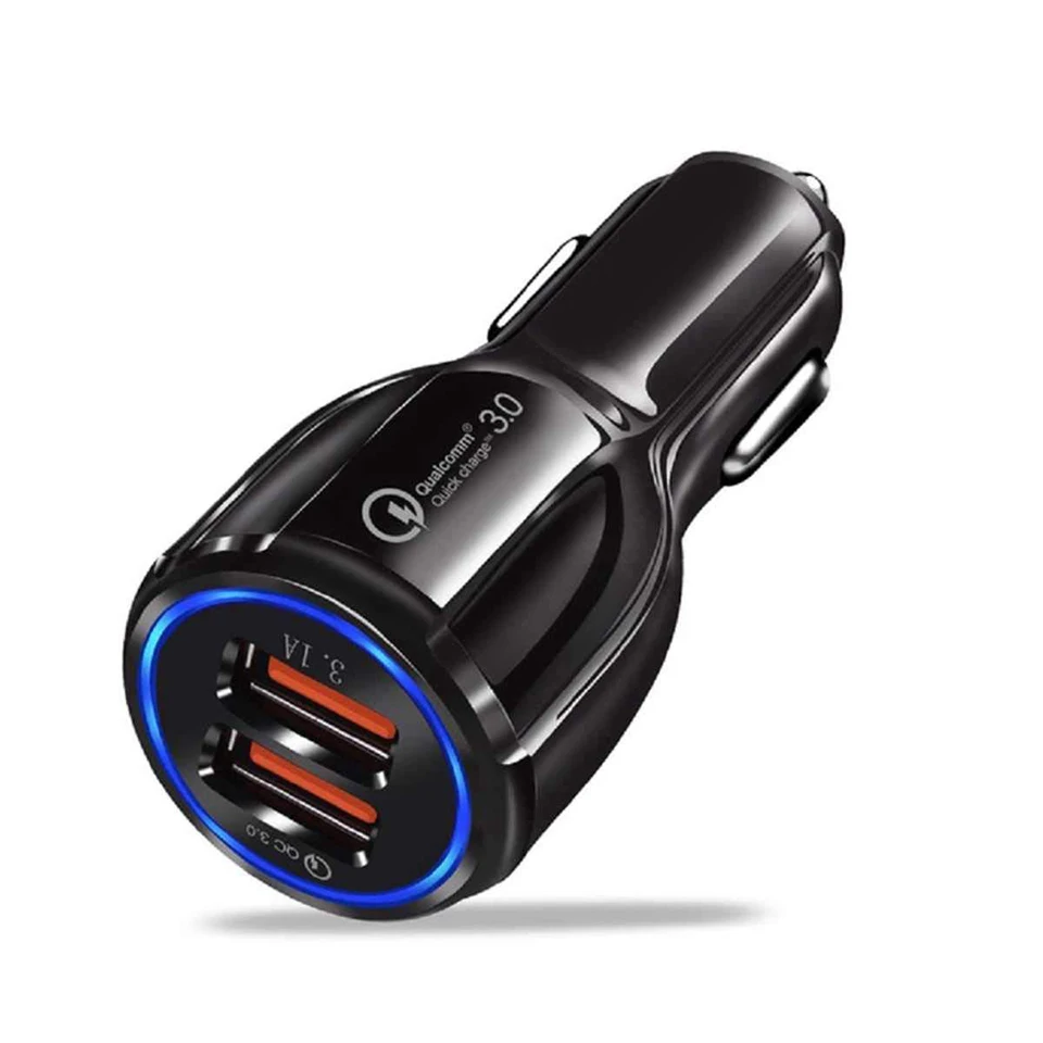 Tendway USB Автомобильное зарядное устройство авто Qc 3,0 быстрое зарядное устройство для мобильного телефона Быстрая зарядка 2,0 универсальное автомобильное зарядное устройство для iPhone samsung - Тип штекера: black