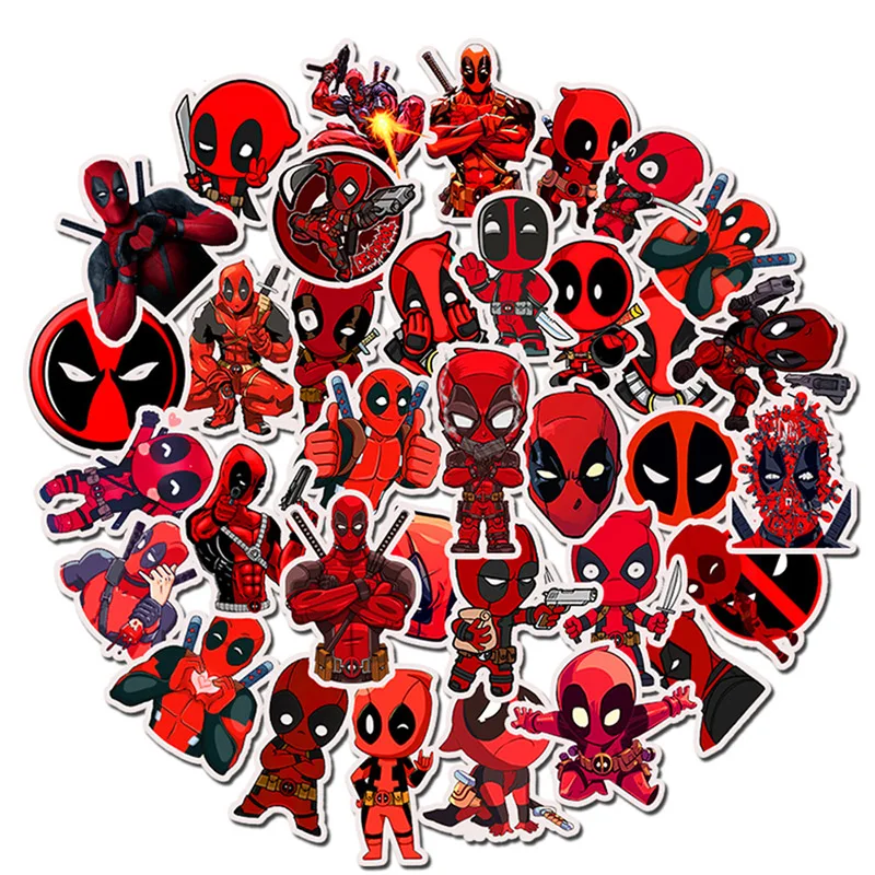 35pcs 35 шт./упак. наклейки Marvel Дэдпул Симпатичные Мстители для Стикеры книга Чемодан ноутбук мотоцикл холодильник игрушечн - Цвет: 35pcs