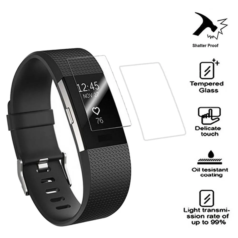 Полное покрытие не закаленное стекло для браслета fitbit charge 2 3 шт./5 шт. смарт часов