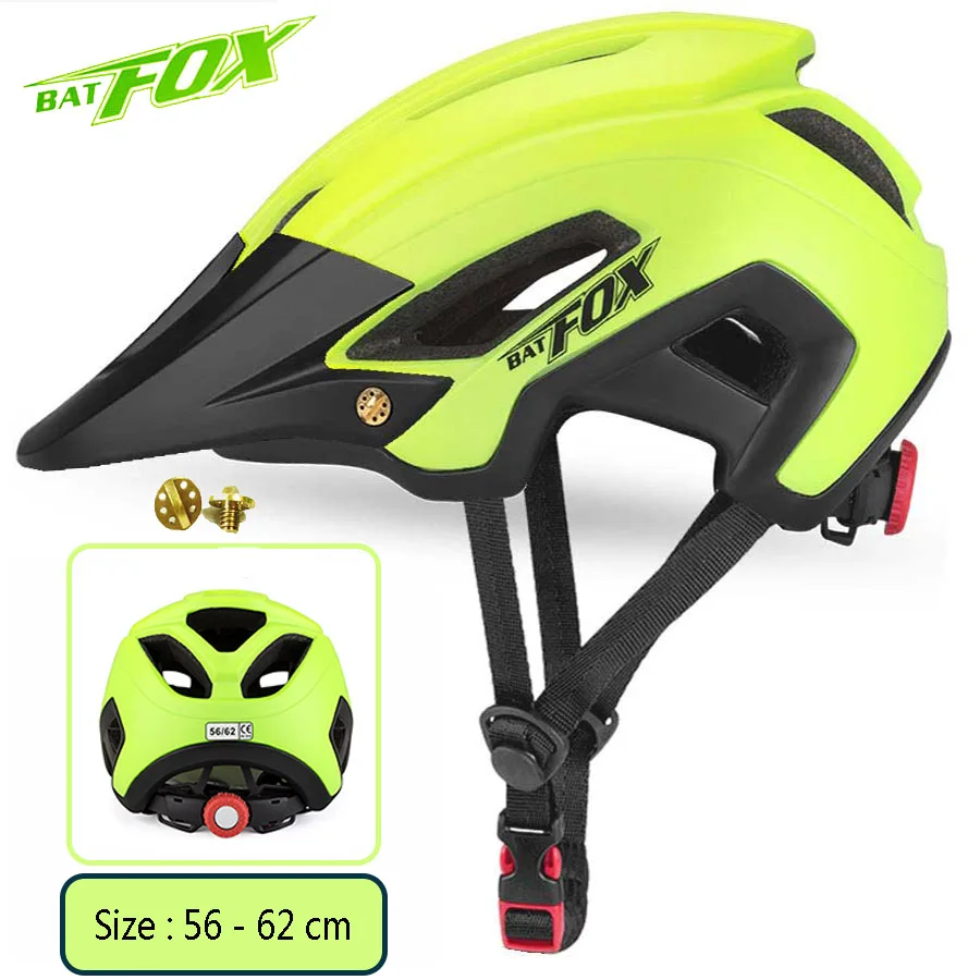 692-Green-Black Batfox велосипедный шлем для женщин и мужчин велосипедный шлем MTB велосипед горная дорога для верховой езды безопасность Спорт на открытом воздухе легкий большой козырек шлемы - Цвет: 692-Green-Black