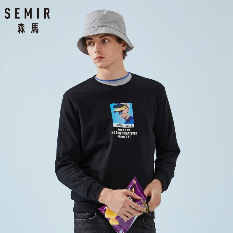 SEMIR Ретро портретный свитшот для мужчин пуловер толстовки с мотивом стильная