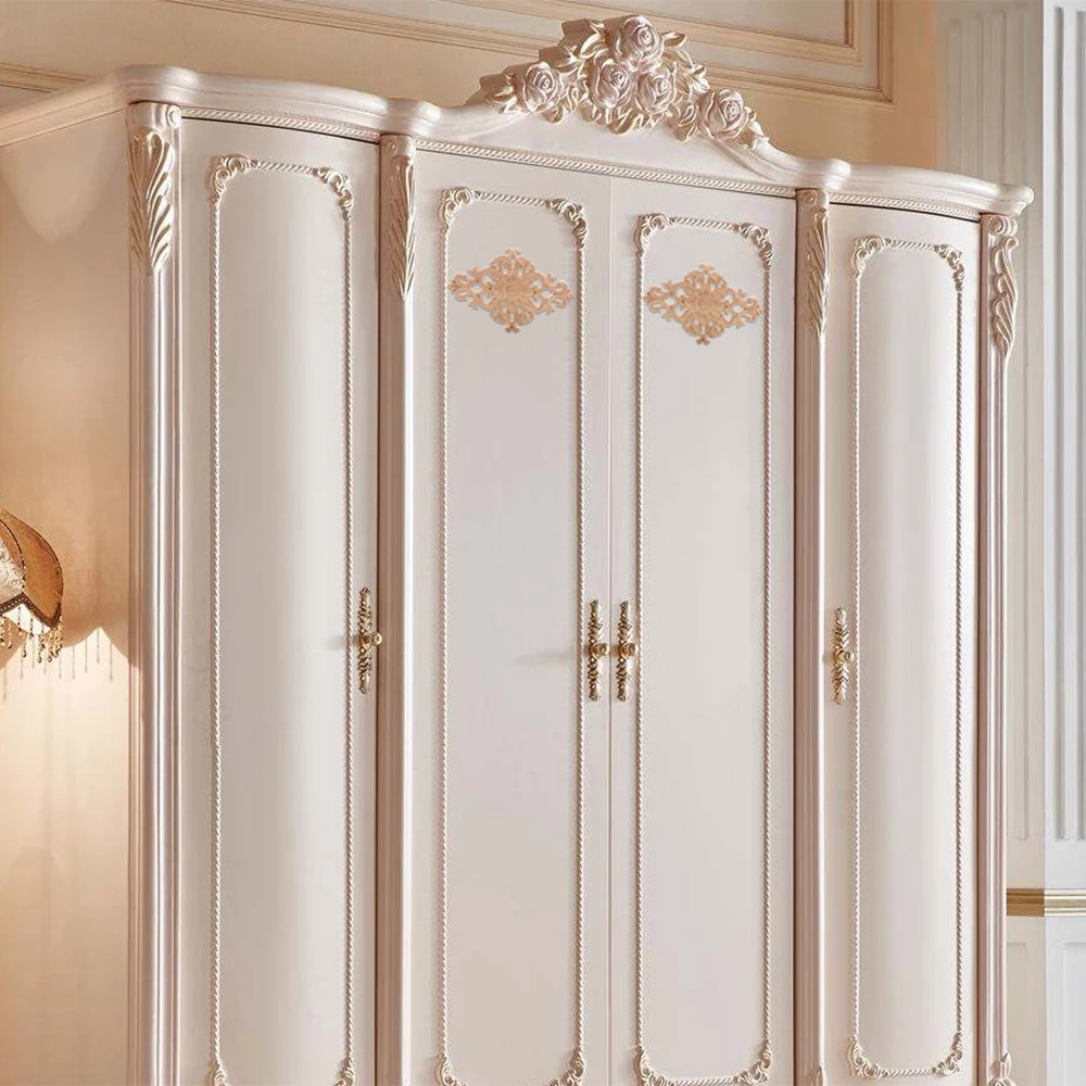 4 шт. Новое поступление деревянная резная угловая аппликация Неокрашенная мебель