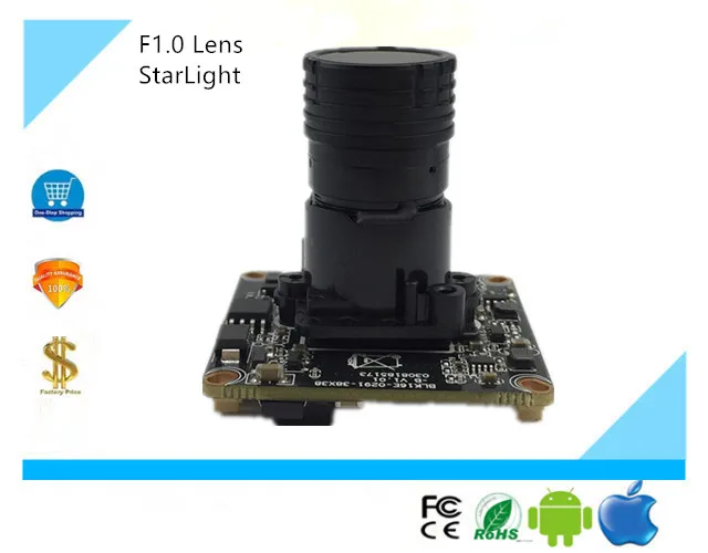 С F1.0 объектив IP StarLight модуль камеры 3516E+ sony IMX307 H.265 1080P 1920*1080 все цвета XMEYE CMS ONVIF P2P безопасности
