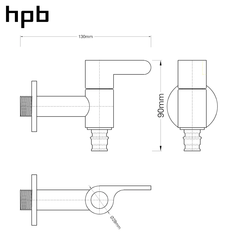 HPB Латунь G1/2 G3/4 Bibcock Прачечная утилита краны сад кран декоративный открытый