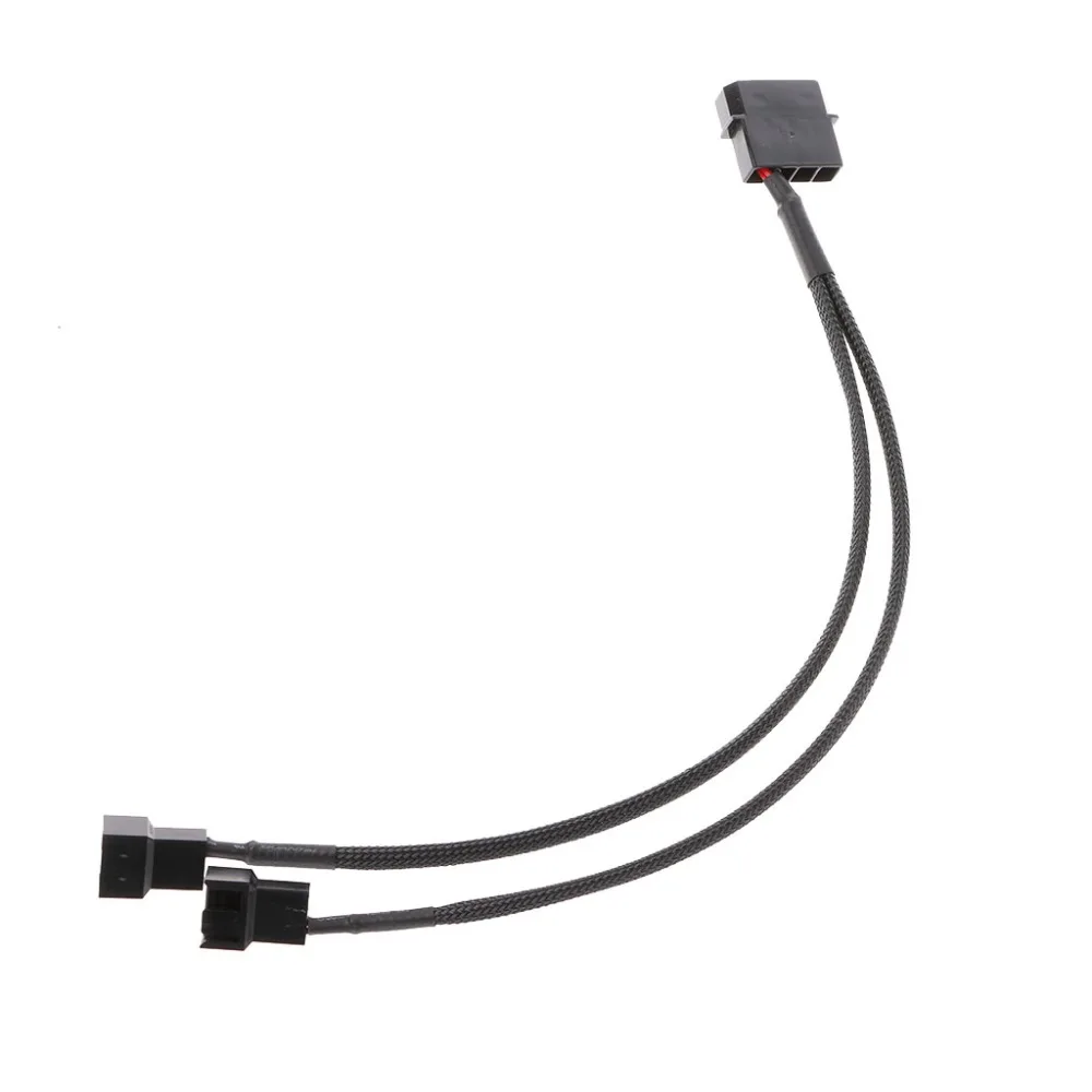 1 шт. 27 см от до 2 Way Y сплиттер с рукавами 4 контактный Molex Male 2x 3 контактный/4