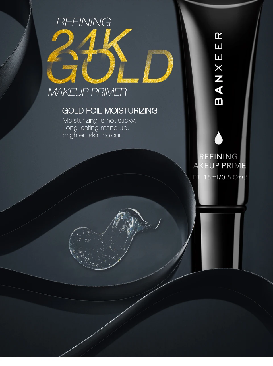 BANXEER праймер 24 K золото Infused красота масло лицо губы База под макияж увлажняющий крем быстрое впитывание лица основа под макияж гель