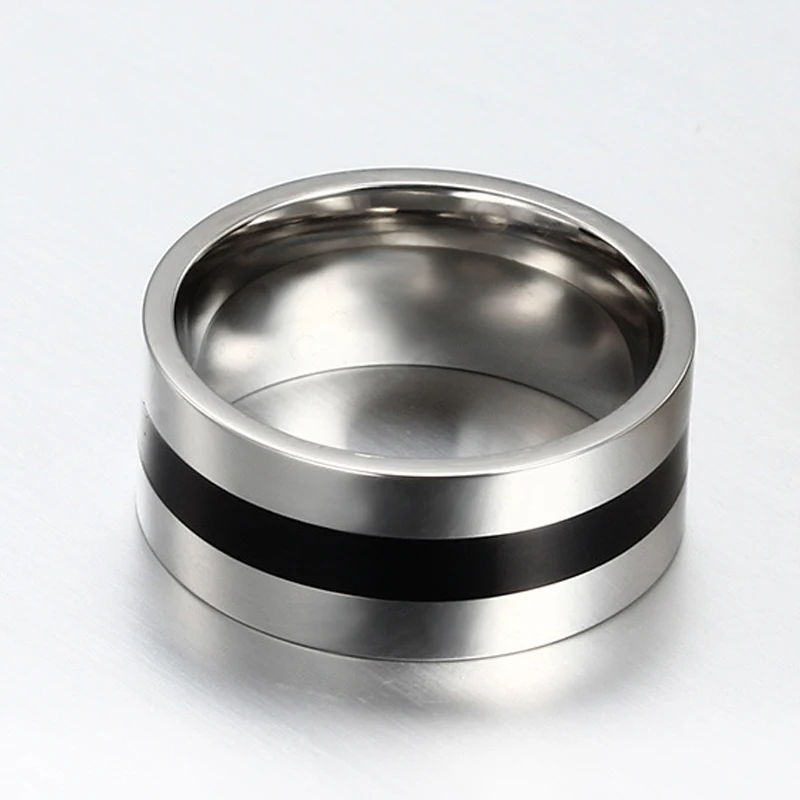 9 мм в ширину мужское кольцо из нержавеющей стали обручальные кольца с черной