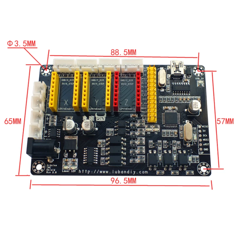 USB лазерный 3-осевой шаговый двигатель драйвер платы управления ler v5 DIY Лазерный