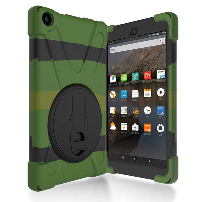 Camouflage Ударопрочный детский безопасный силиконовый чехол с подставкой для Amazon Kindle Fire HD " планшет+ стилус - Цвет: Camouflage