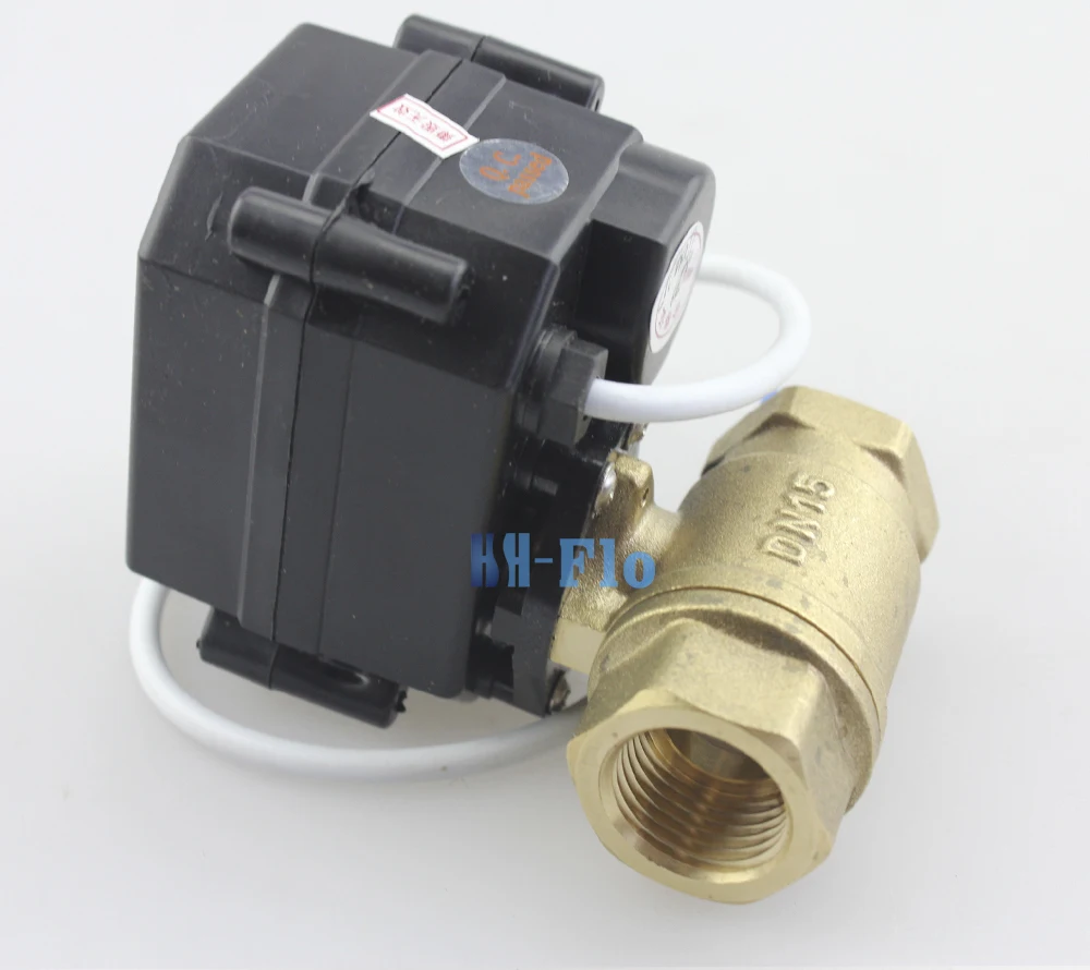 HSH-Flo 1/" DN15 AC/DC3-6/9-24 V латунь двухсторонний моторизованный шаровой клапан, CR-04 авто возврат Электрический шаровой кран