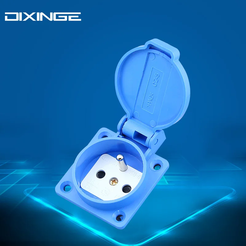 

10pcs, 50x50mm, IP44 French waterproof socket 16A250V standard waterproof socket, France dust, splash socket, free shipping