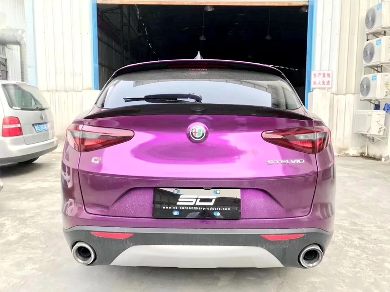Для Alfa Romeo Stelvio спойлер из углеродного волокна задний спойлер багажника черный отделка Quadrifoglio Verde SD Стиль