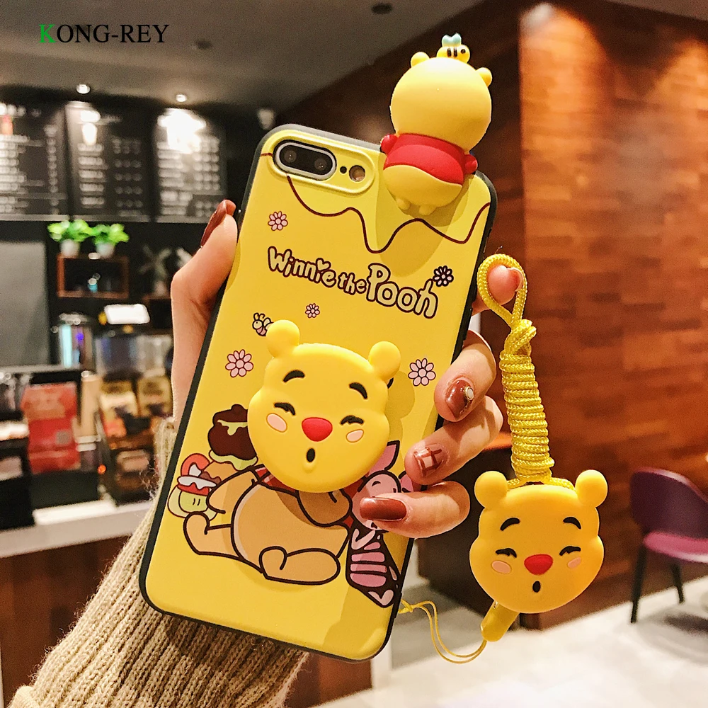 Artoon милый желтый силиконовый чехол для телефона с LanyardFor iphone 6 8 X XR XS Чехол для мобильного телефона TPU мягкий чехол для iphone 7