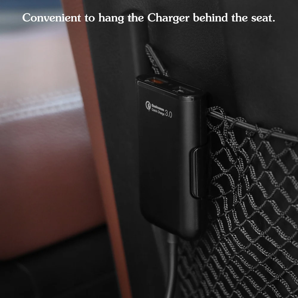 QC3.0 автомобильное зарядное устройство с четырьмя USB портами футов Удлинительный
