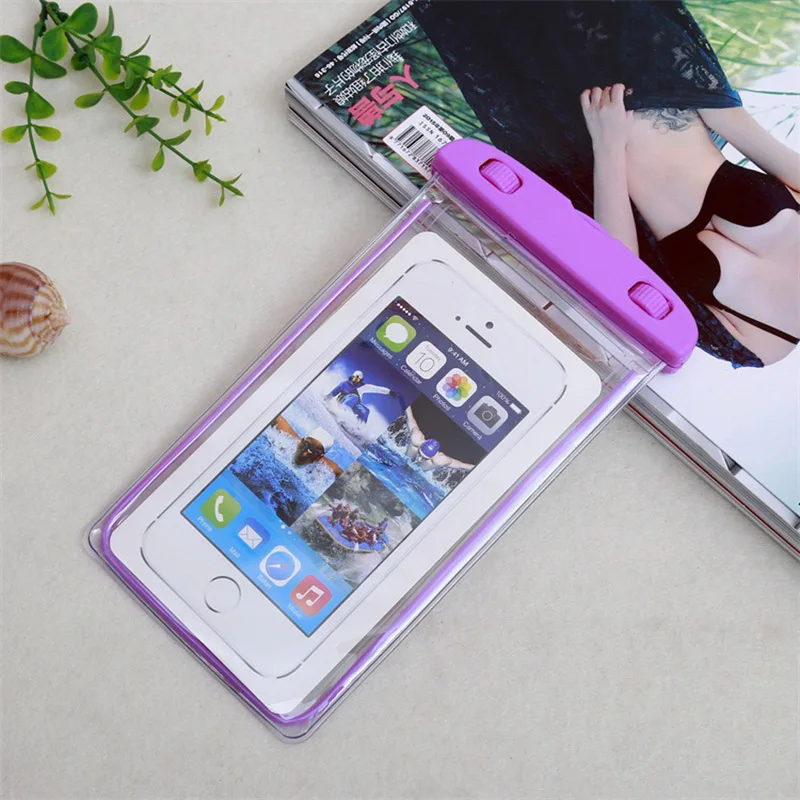 Purple KEFO водонепроницаемый чехол для телефона сумка Универсальный остающийся сухим под водой чехол для iPhone X 10 5s SE 6 6 S 7 8 Plus для Ipod Touch 5 6 Coque - Цвет: Purple