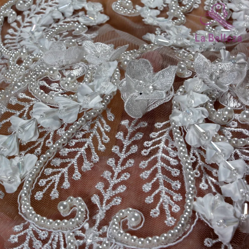 La Belleza 3D цветы ручной работы жемчуг Кристалл Стразы патч свадебное платье аппликация аксессуары или без бисера