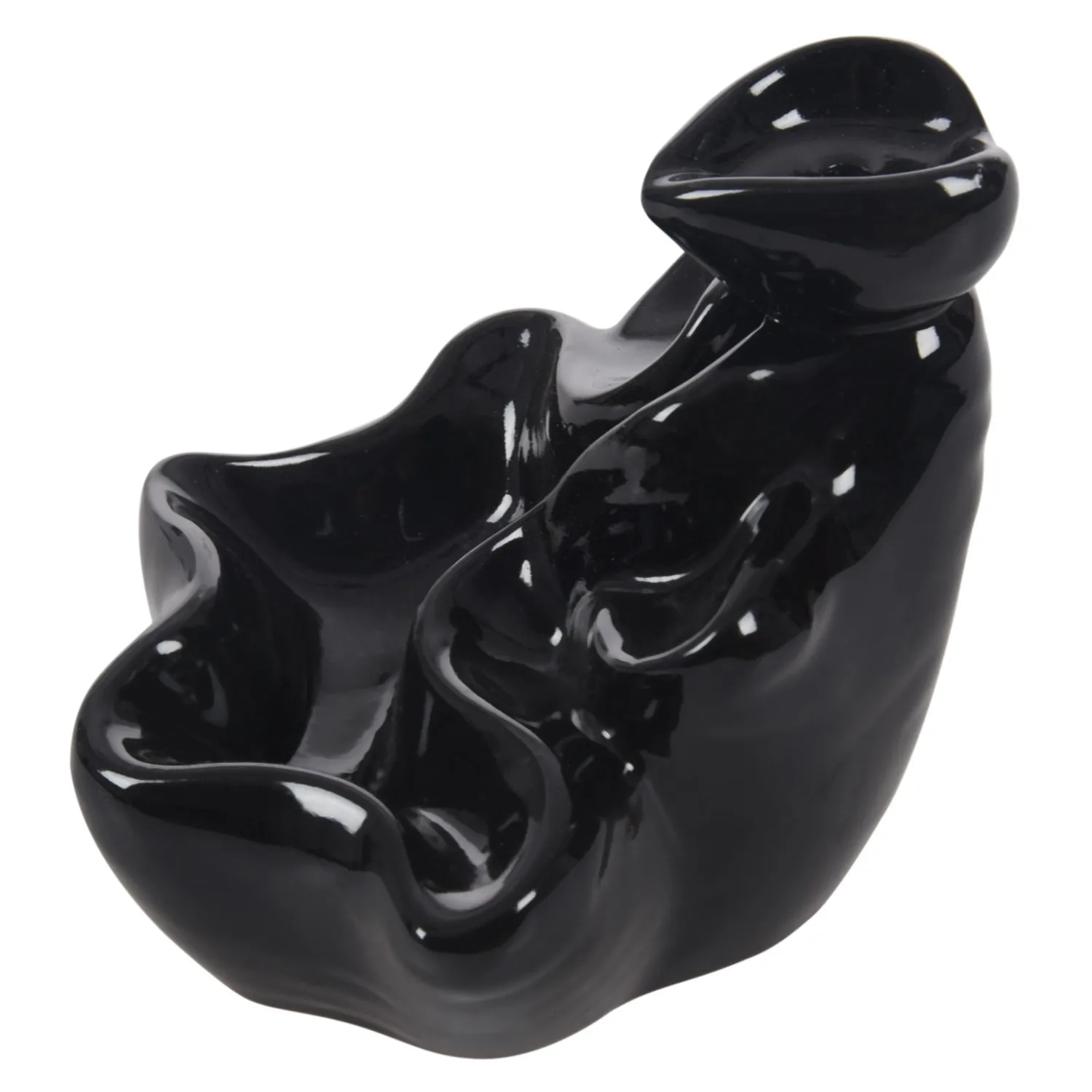 Горячий керамический Лотос цветок ладан горелка держатель #45 черный | Дом и сад