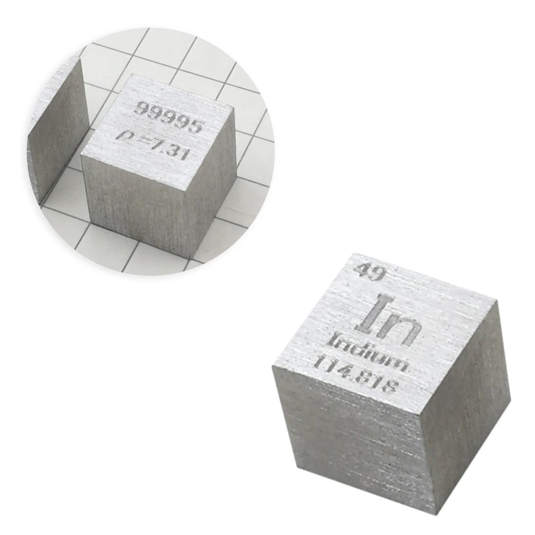

1 pcs High Purity 10 x 10 x 10mm Wiredrawing Indium Cube Periodic Table Of Elements Cube For Over 8 Years Old(In≥99.995%)