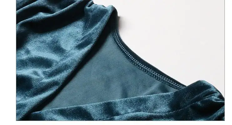 2019 Spring Autumn Fashion V Neck Hihg Waist 3 Solid Color S-xl Velvet Women Mid Dress Jl-bfz001 | Женская одежда