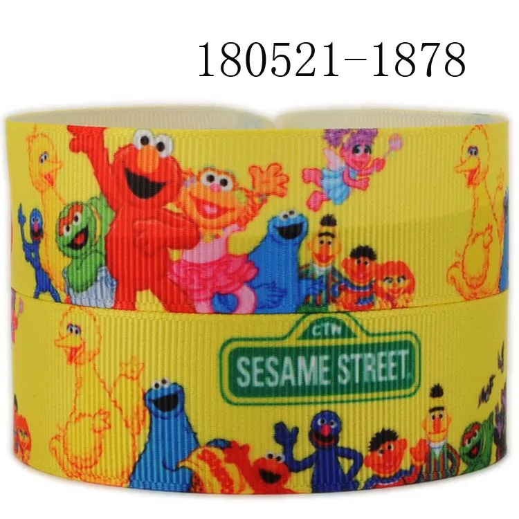 10 ярдов-разные размеры-Улица Сезам лента-Elmo и друзья/Улица Сезам grosgrain лента/атласная лента