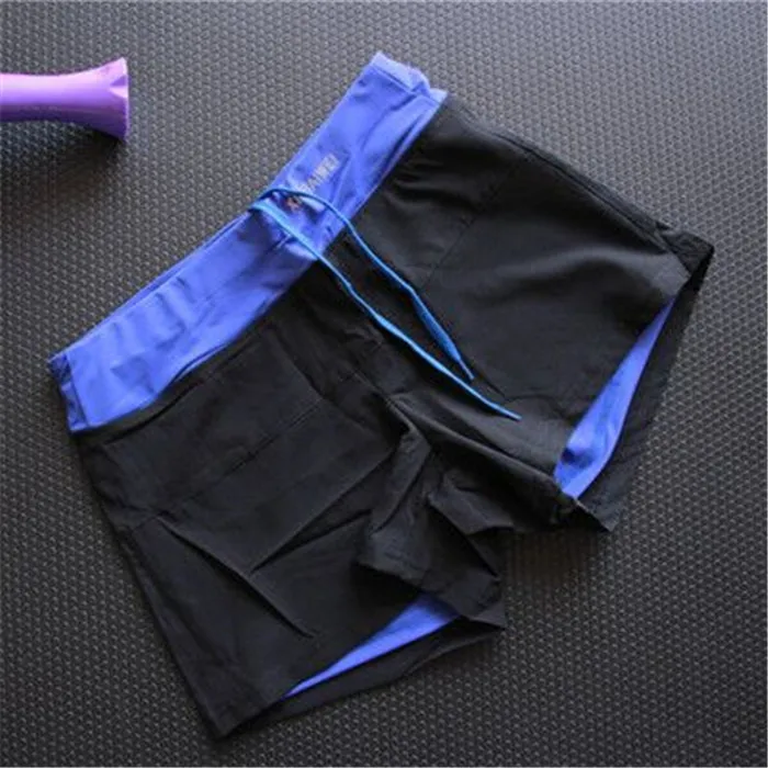 WomanYoga спортивные шорты для бега, фитнеса, похудения, бодибилдинг, высокая талия, для спортзала, для бега, быстросохнущие, свободные короткие штаны - Цвет: Royal blue