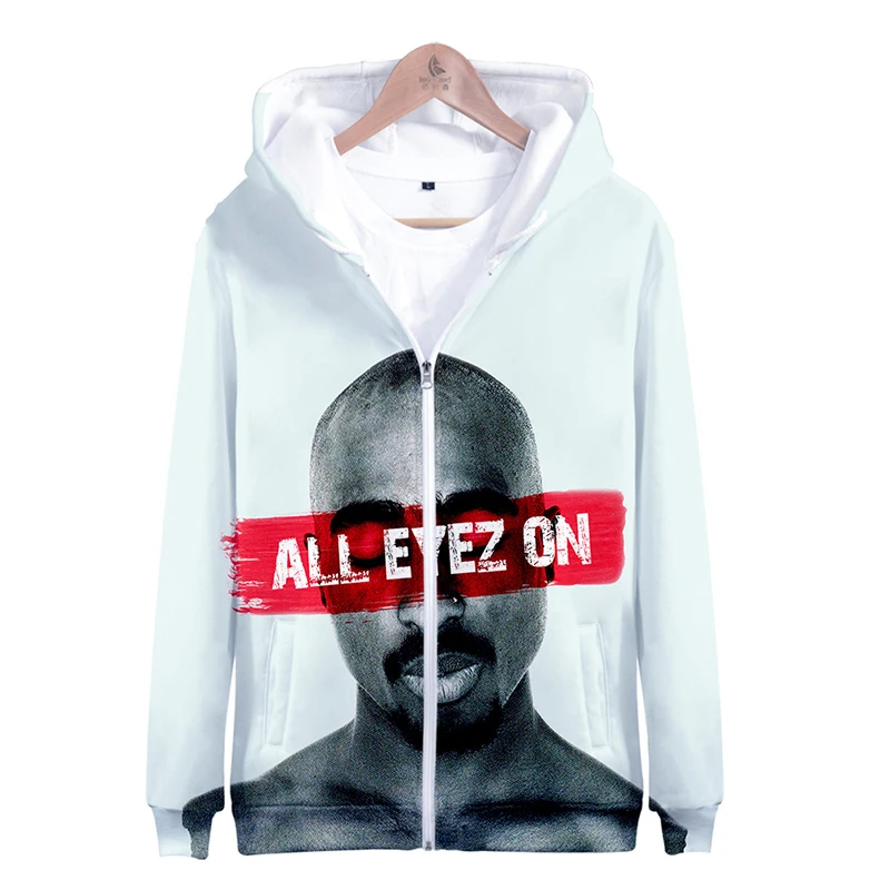 Модная 3d Толстовка в стиле хип хоп 2pac для мужчин и женщин на молнии с капюшоном