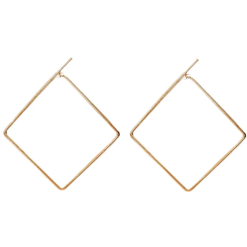 Серьги-кольца женские квадратные Простые Модные украшения для ушей золотистые