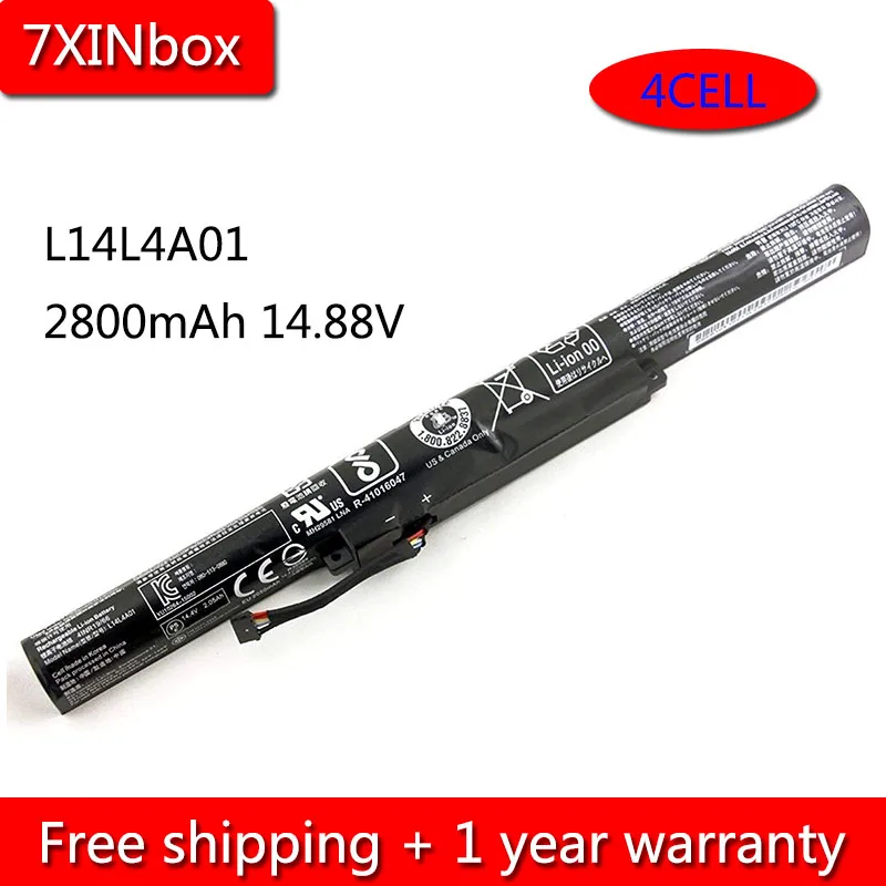 7XINbox 2800mAh 14 88 V L14L4E01 L14S4A01 Аккумулятор для ноутбука lenovo ideapad Z41 Z51 500 Y50C L14M4A01 L14M4E01