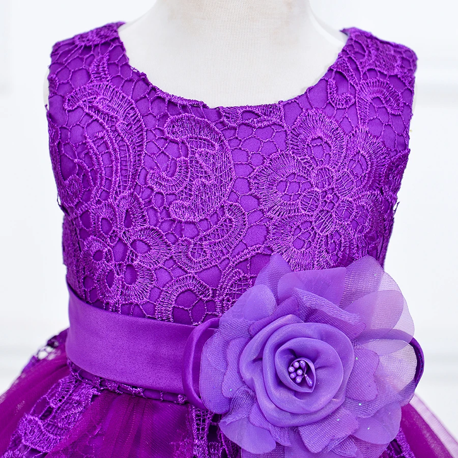 2017 Младенца Лета Девушки Изысканные Кружева Платье Цветка Платья для Свадьбы