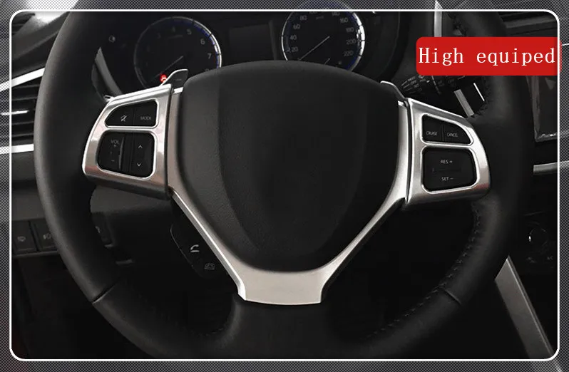 High equiped Для Suzuki sx4 s-cross- ABS Матовый Автомобильный руль кнопка Крышка отделка рамка наклейка для левостороннего привода - Название цвета: High equiped
