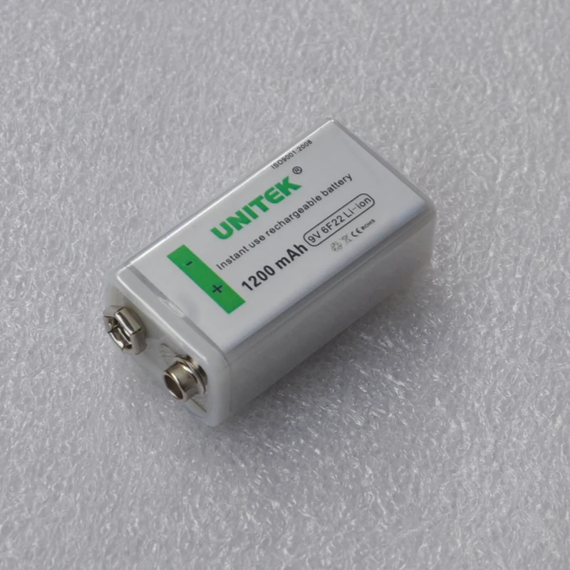 UNITEK USB 9V rechargeable battery 1200mAh lithium ion li cell for wireless microphone Guitar EQ smoke alarm multimeter | Электроника