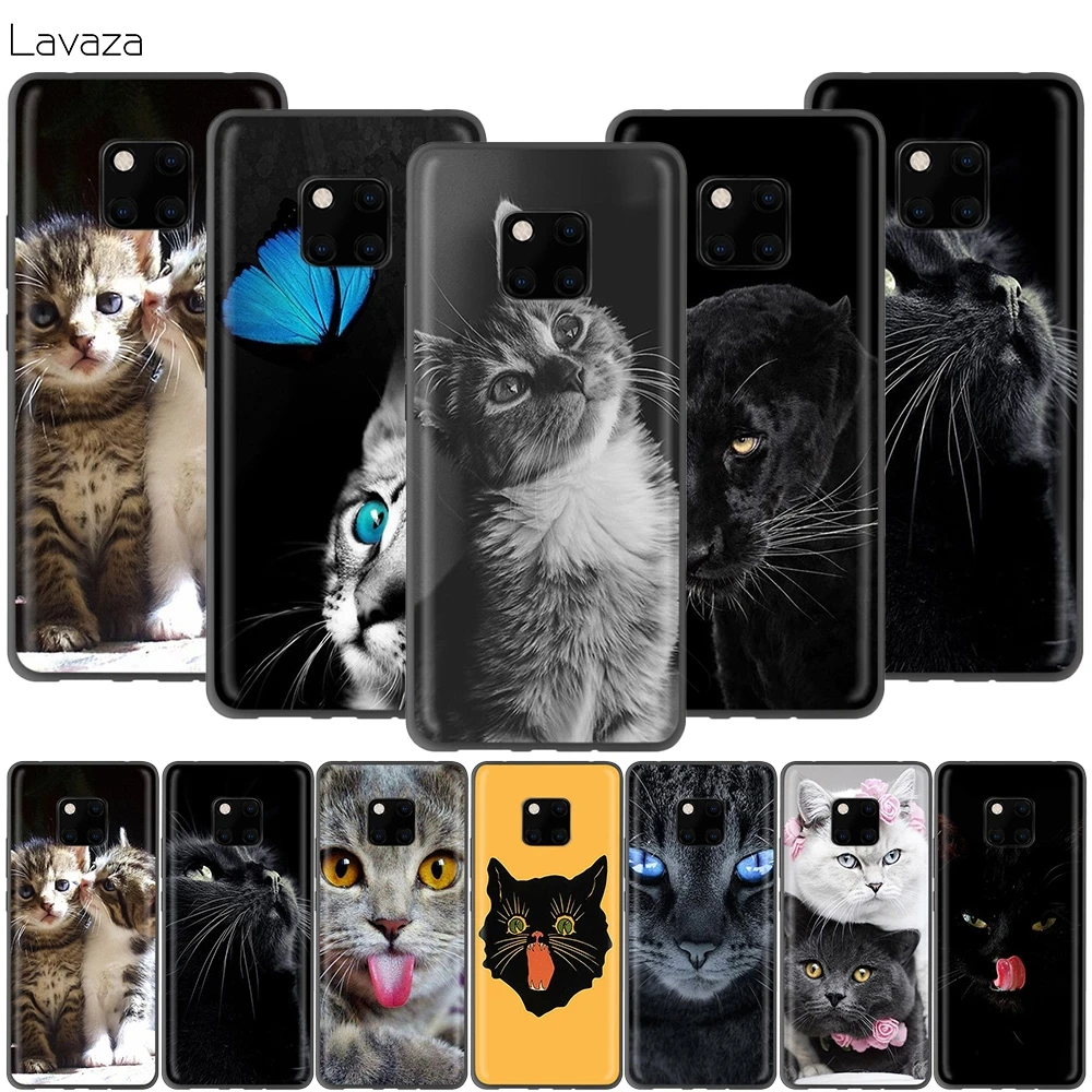 Чехол Lavaza с черными кошачьими и зелеными глазами для Huawei P30 P20 P10 P9 P8 Mate 20 10 Pro Lite P Smart
