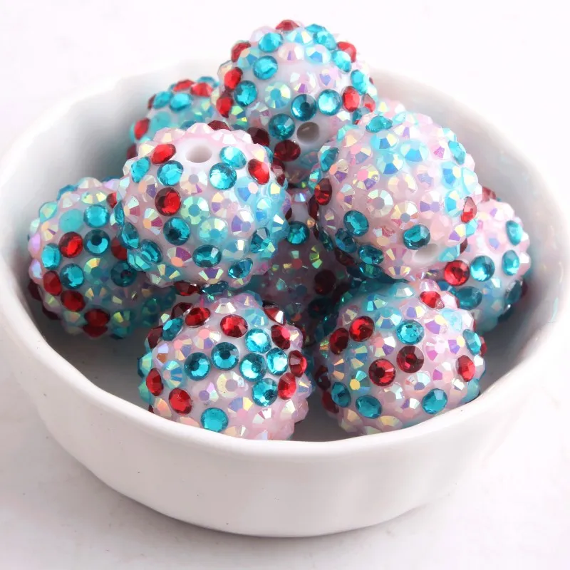 Массивные акриловые бусины OYKZA с конфетти радужного цвета стразы шарики для