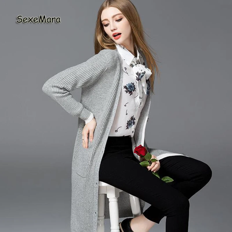 2017 New Solid Women Standard Knitted Sweaters Slim Long Sleeve V-Neck Cardigants Spring Casual Female knitwear |