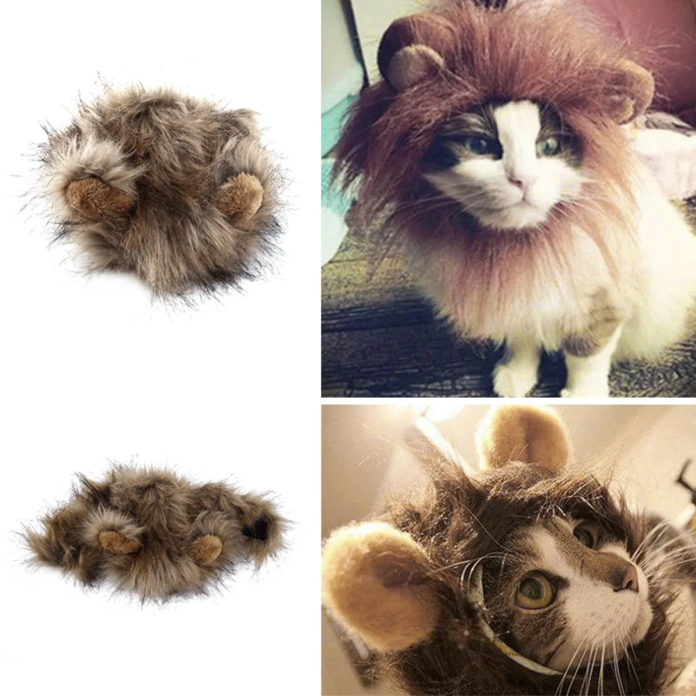 2018 Забавный милый костюм кошки Косплей льва парик шляпа для кошек Хэллоуин