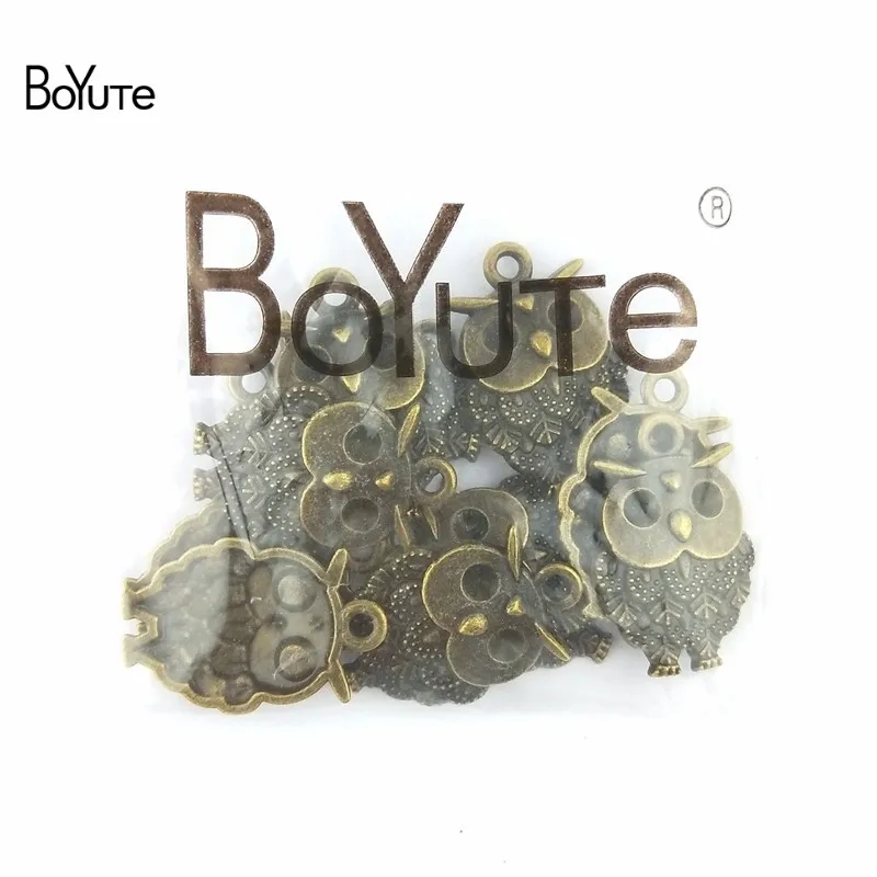 BoYuTe (50 шт./лот) 28*19 мм античный бронзовый сплав цинка металлические подвески сова