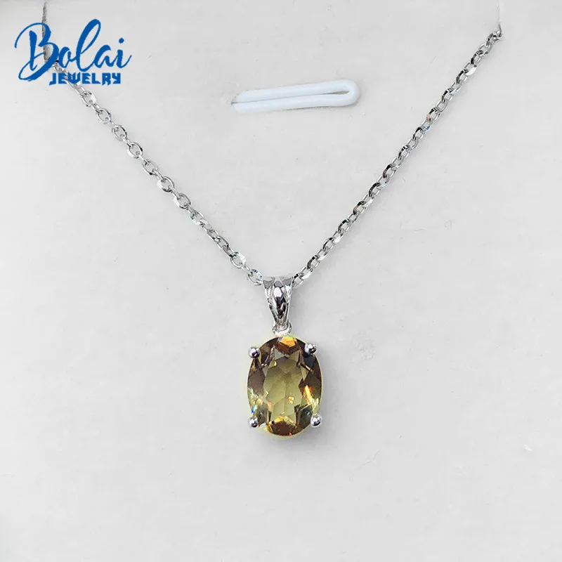 Bolai 1.5ct меняющее цвет нано диаспора ожерелье с подвеской из натурального серебра 925 пробы драгоценный камень хорошее ювелирное изделие для женщин Базовый стиль