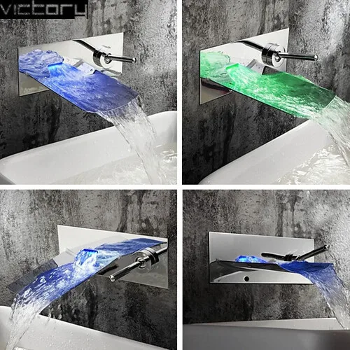 Светодиодный Водопад светодиодный настенный кран смеситель для душа водопад
