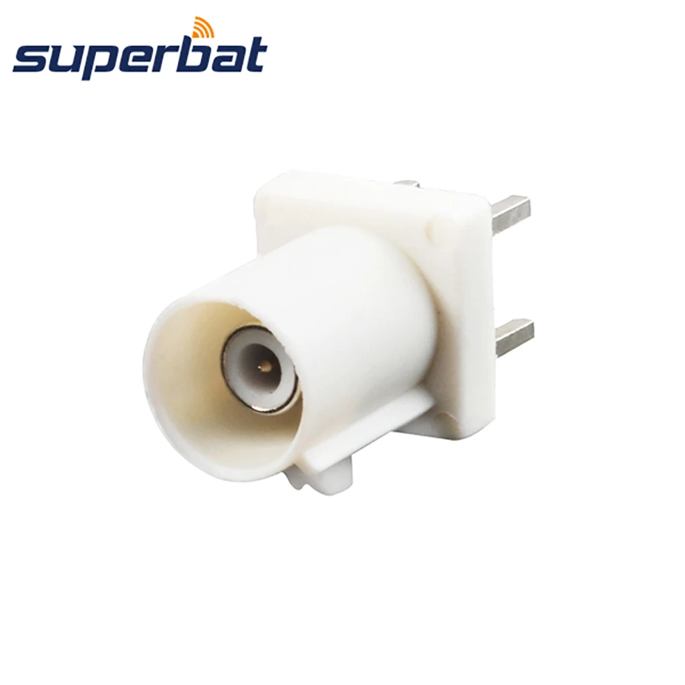 Superbat Fakra B белый/9001 штекер PCB Mount прямой разъем для радио с Phantom кабеля RG316 RG174