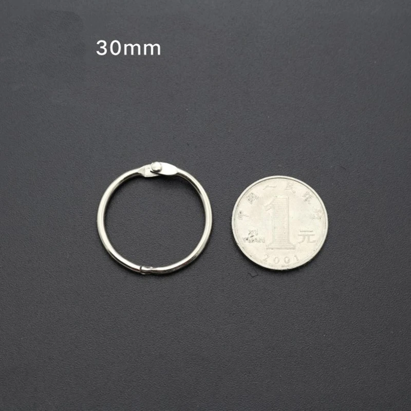 30mm 5 шт. металлический вкладыш, книжный переплет, шарнирное кольцо, привязка, брелок, канцелярский альбом, Биндер из металлических колец, настольный календарь, круг - Цвет: 30mm