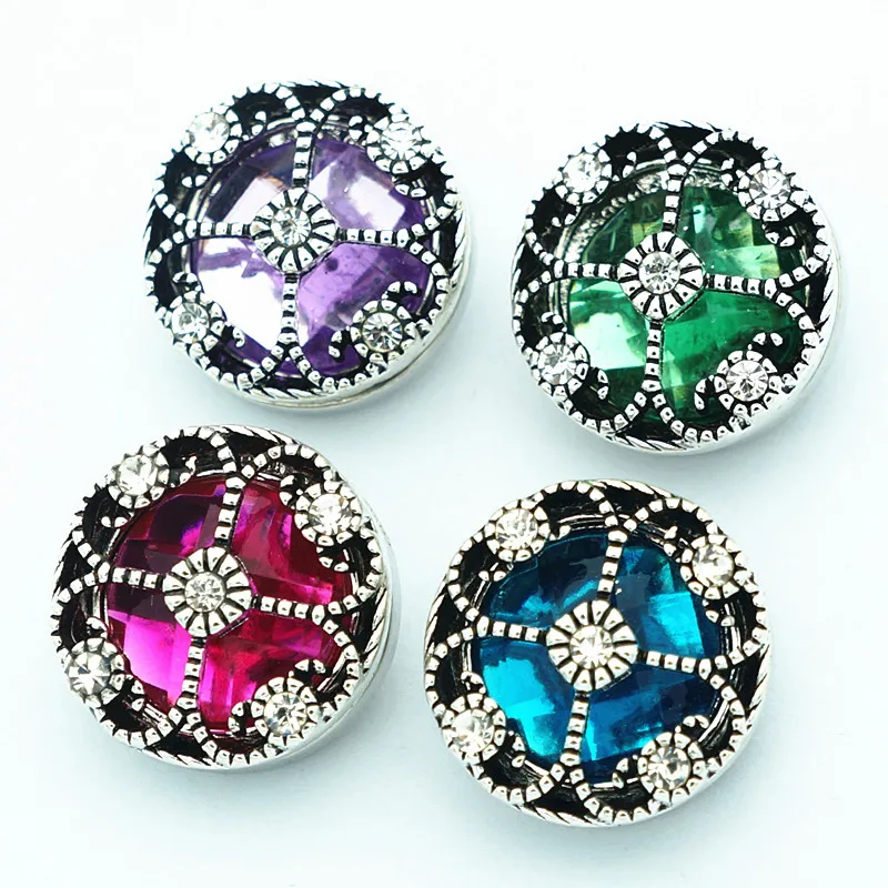 Модные красивые круглые стразы с цветочным узором 20 мм металлические кнопки
