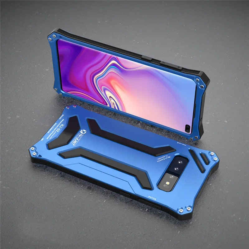 R-JUST для samsung S10 S10 Plus 5G Гандам Броня чехол водонепроницаемый противоударный металлический чехол для samsung Galaxy S10 5G S10 - Цвет: Blue