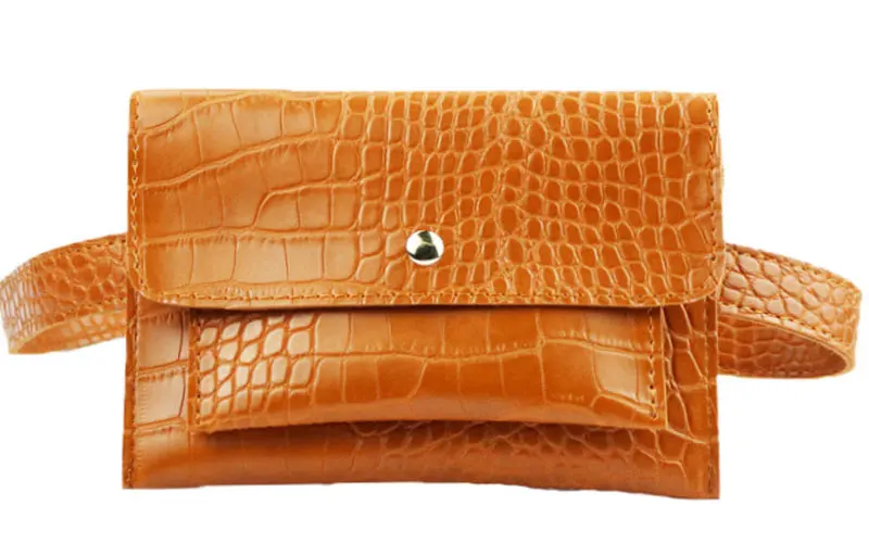 New Fashion Crocodile Shoulder Waist Bag Women Waist Fanny Packs Belt Bag Luxury Brand Leather Chest Handbag Alligator Envelope