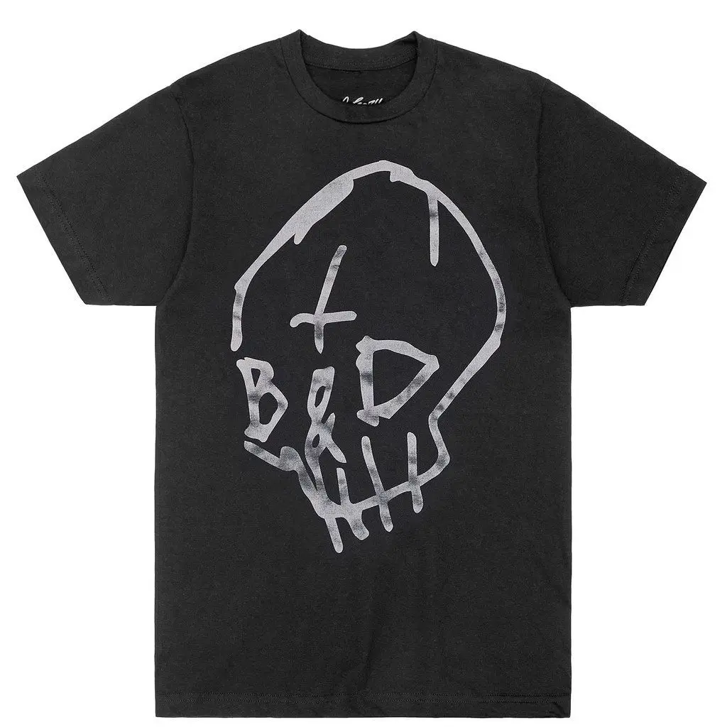 MonoSkull Wash Tee Для мужчин черные футболки Костюмы Homme высокое качество | Мужская