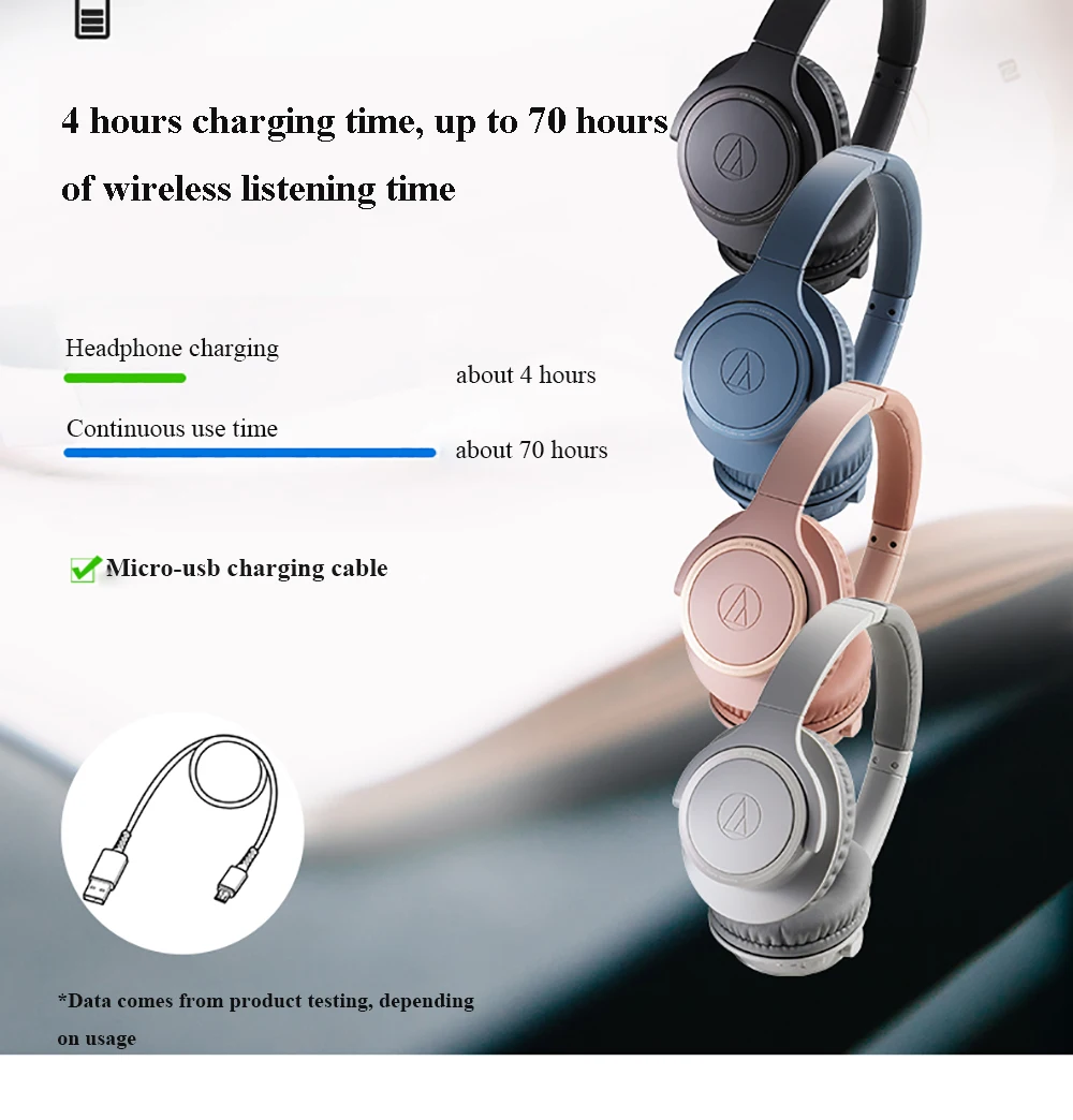 Audio-Technica ATH-SR30BT, беспроводные Bluetooth наушники, Bluetooth 5,0 поворачивающийся складывающийся музыкальный наушник