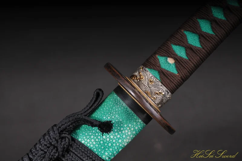 Ручной ковки Катана сложенном Сталь глины-закаленное меч самурая острое оружие