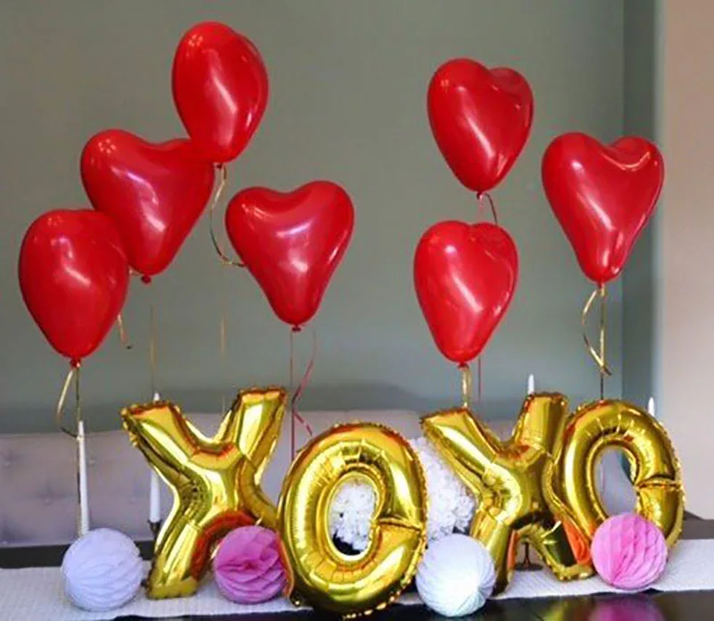 5 комплектов розовые золотые серебряные фольгированные шары XOXO возлюбленные