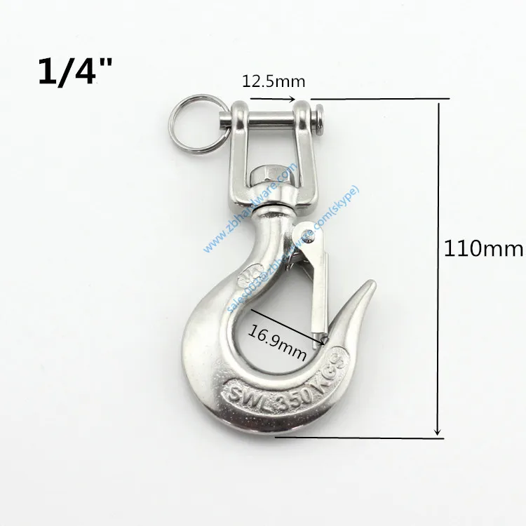 5 шт. поворотный крюк слинг с защелкой 1/4 дюйма|hoist hooks|swivel lifting hookswinch hook |
