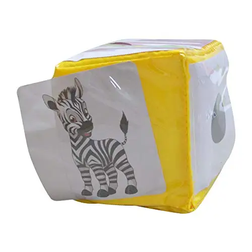 Godery DIY Education Playing Dice, Pocket Cubes ,Photo Pocket Foam Stacking Blocks - Set of 4